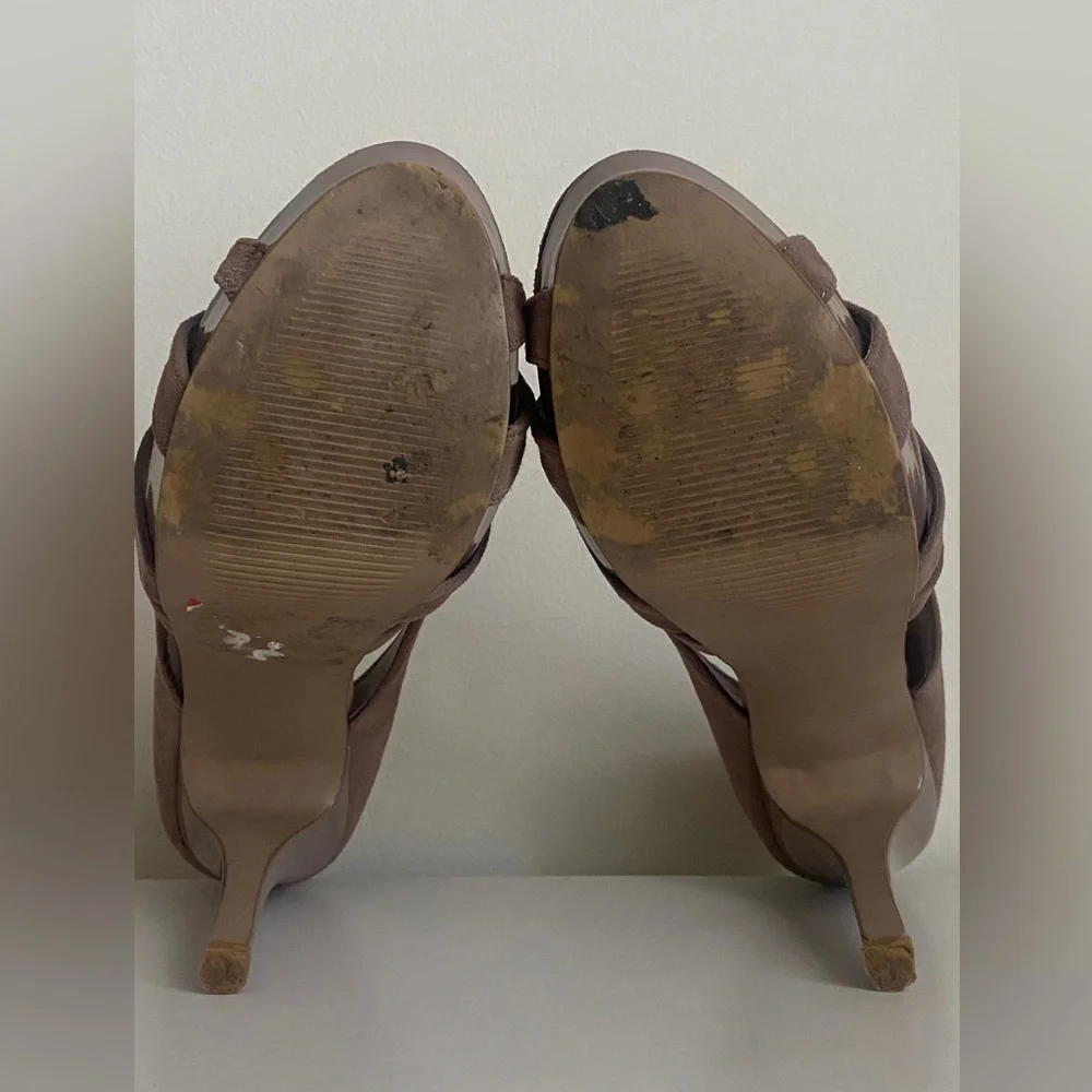 Steve Madden Loyyall Peep Toe Ultra High Heels Size 6.5 Blush Party Sexy Y2K - Picture 10 of 12